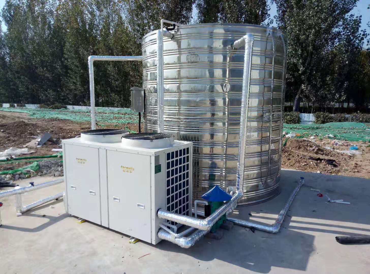 本公司簽約中國建筑**工程局熱水系統，安裝完畢！